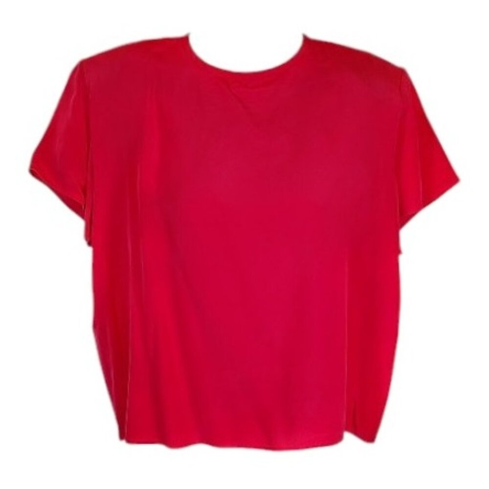 Vintage 100% Silk Red Shell Top by Clio Medium